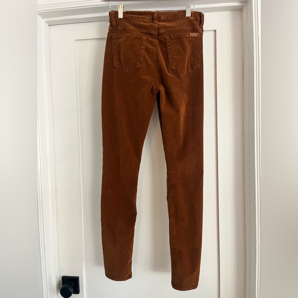 7 For All Mankind Women’s Brown Corduroy Pants 27 skinny cut - Picture 2 of 7